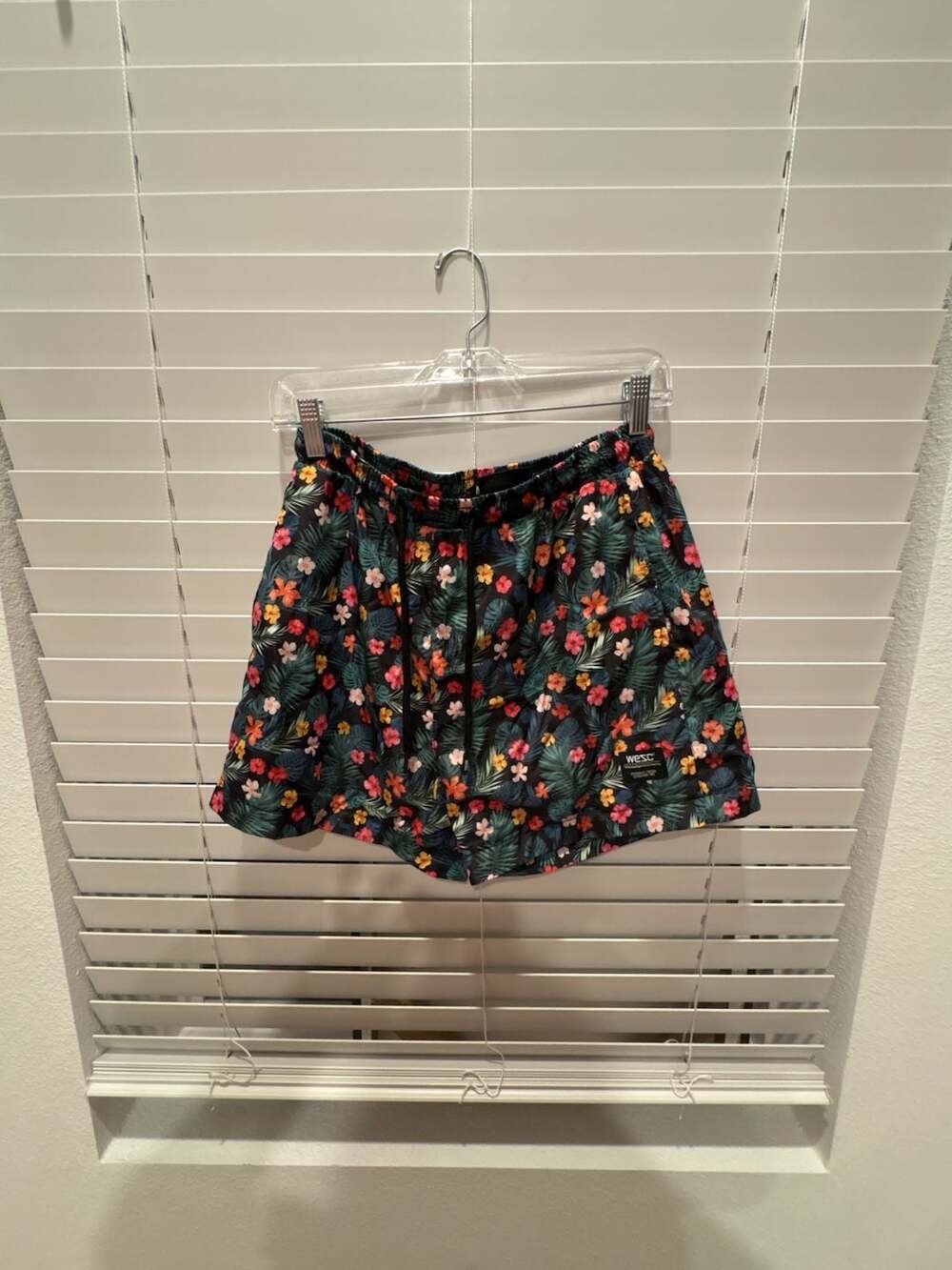 WeSC Zack Tropical Monstera Flowers Print Swim Trunks